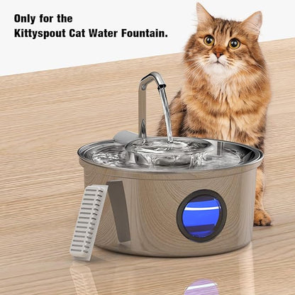 Cat Water Fountain Filters,Replacement Filter for 108oz/3.2L Cat Fountain,10 Packs Filters & 2 Sponges Set for Stainless Steel Pet Water Fountain (Model:PET-HS001-US)