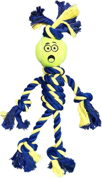 PetSport Braided Rasta Man Rope with Tuff Ball - 9"
