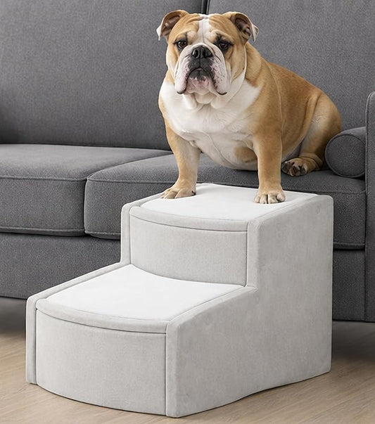 Pet Gear Easy Step II Extra Wide Pet Stairs, 2 Step for Dogs/Cats up to 200 pounds, Removable/Washable Carpet, Easy Assembly (No Tools Required), Sea Salt