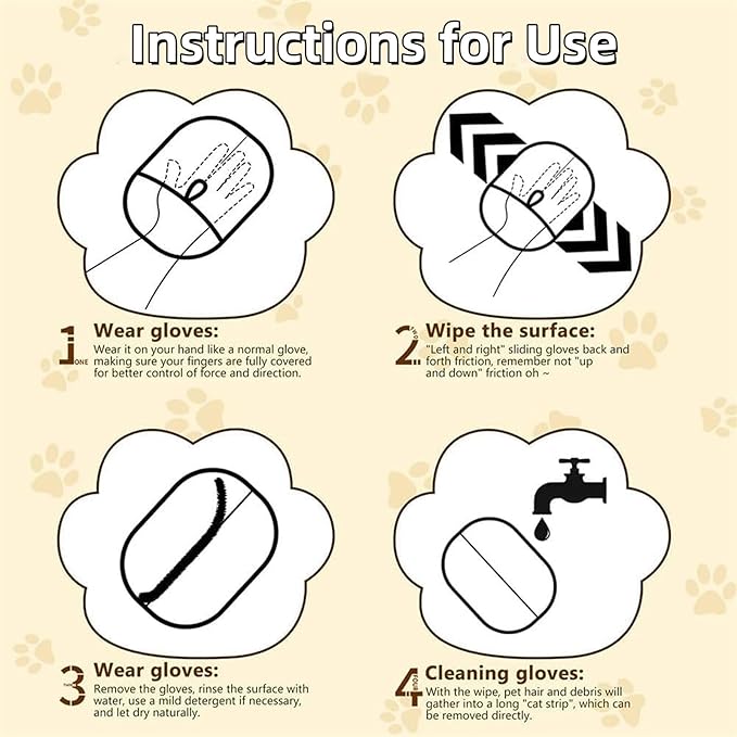 2PCS Pet Hair Removal Glove, Reusable Grooming Gloves for Pet Hair, Washable Cat & Dog Hair Remover for Couch, Furniture, Clothing, Carpet, Car Seats, Bed Sheet