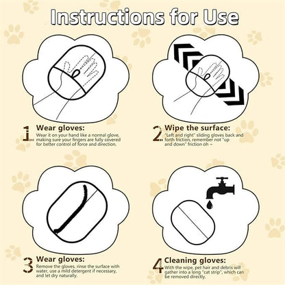 2PCS Pet Hair Removal Glove, Reusable Grooming Gloves for Pet Hair, Washable Cat & Dog Hair Remover for Couch, Furniture, Clothing, Carpet, Car Seats, Bed Sheet