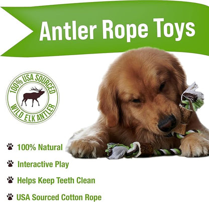 Buck Bone Organics Elk Antler Cotton Rope Chew Toy (Large/Jumbo)