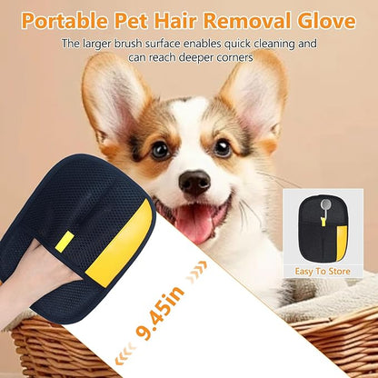 Pet Hair Removal Glove,2 Pcs Newly Upgraded Pet Hair Remover Gloves for Cats & Dogs,9.45″ x 7.1″ Large Electrostatic Pet Hair Gloves,Reusable Pet Hair Remover Tool For Couch Clothes Carpet Car Seat
