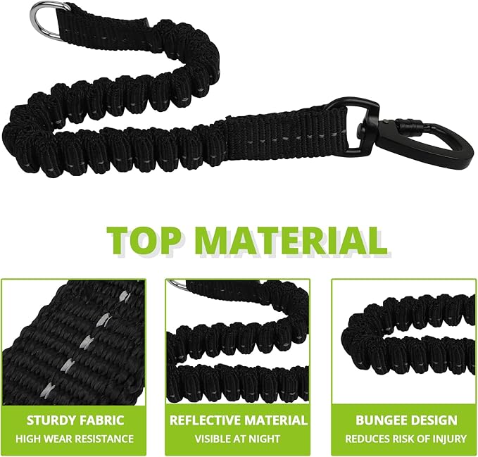 Long Dog Leash 20 FT: Heavy Duty Rope Leashes for Dogs Training with Swivel Lockable Hook Reflective Threads Bungee and Padded Handle - Dog Lead for Large Small Medium Dogs Outside Walking Hiking