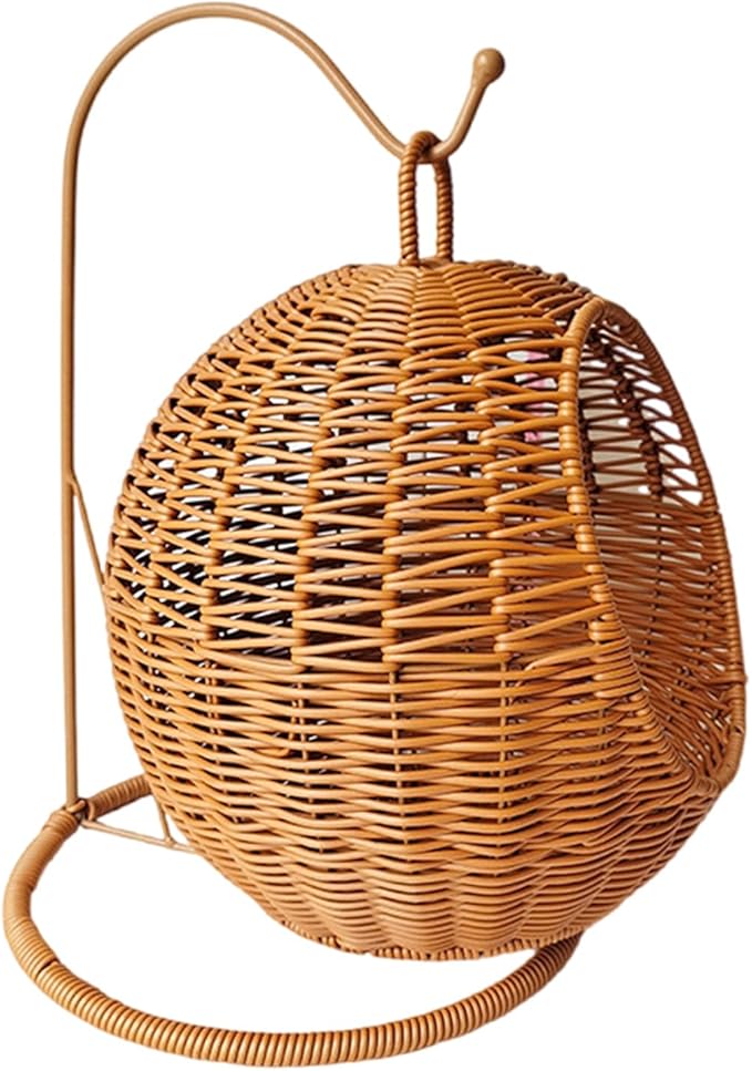 Imitation Woven Rattan Cats Hammock Bed for Cats Resting Indoor Sleep Bed Hammock Sleep for Small Small Space