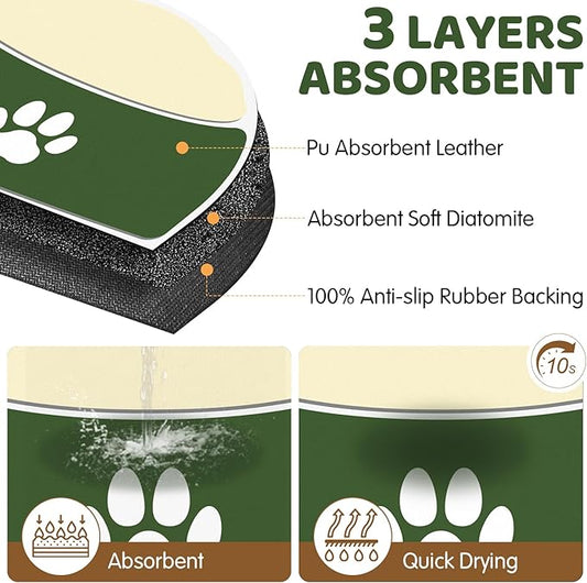 Pet Feeding Mat 28''x17'', Quick Dry & Absorbent Pet Mat for Water Bowl, Anti-Scratch Cat Mats for Food Bowls for Feeding Stations, Large Cat Dog Food Bowl mat for Indoor & Outdoor Use