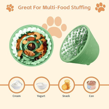 Dog Lick Bowl,Anxiety Relief Non-Slip Silicone Treat Bowl,Durable Anti-Choking Long-Lasting Enrichment Slow Feeder Licking Mat for Medium Large Breed,Freezable BPA Free Silicone Dishwasher Safe