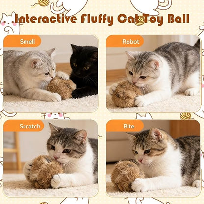Rabbit Fur Ball Cat Toy, Soft Fluffy Cat Toy Ball, Soft Plush Cat Toy Balls for Bunny Kicks & Chase Games, for Indoor Fun to Chase