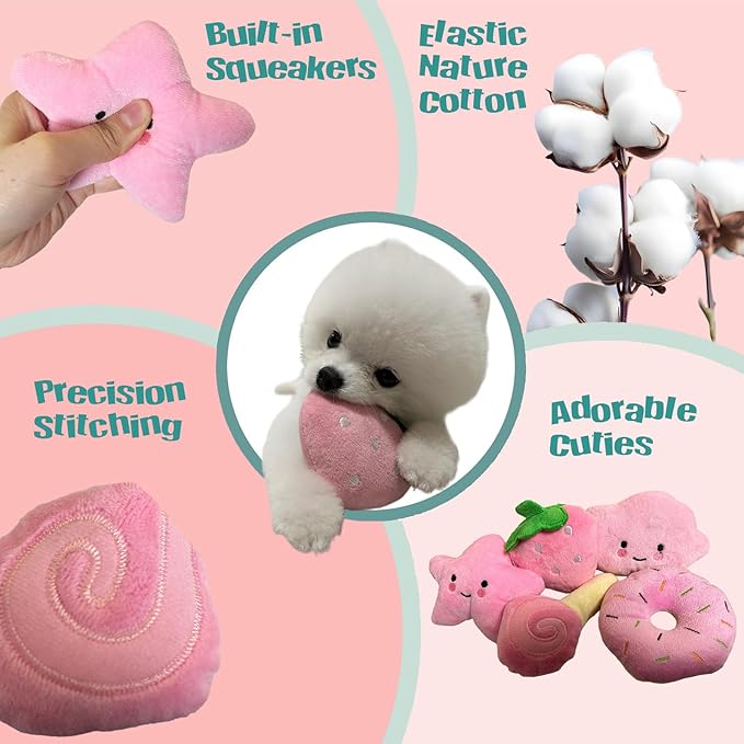 20Pcs Puppy Teething Toys Cute Chew Toy Bundle for Puppies Includes Plush Squeaky Toys,Rubber Ball,Rope Toy,TPR Bone,Dental Chew Ring-Interactive Dog Toy Gift for Small Medium Dogs with Storage Bag
