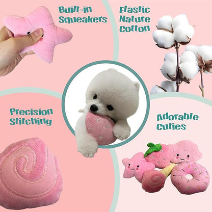 20Pcs Puppy Teething Toys Cute Chew Toy Bundle for Puppies Includes Plush Squeaky Toys,Rubber Ball,Rope Toy,TPR Bone,Dental Chew Ring-Interactive Dog Toy Gift for Small Medium Dogs with Storage Bag