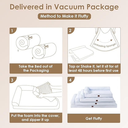 EHEYCIGA Extra Large Dog Bed Othorpedic, Memory Foam XL Dog Bed with Washable Removable Cover, Waterproof Pet Sofa Couch XLarge Size Dogs with Nonskid Bottom, 44x32x6.5, Washblue