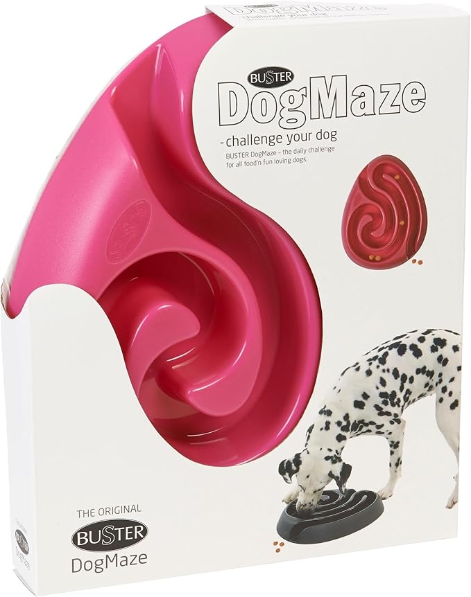 Kruuse Buster DogMaze Pink Bowl – Non-Toxic Interactive Slow Feeder for Better Digestion & Energy