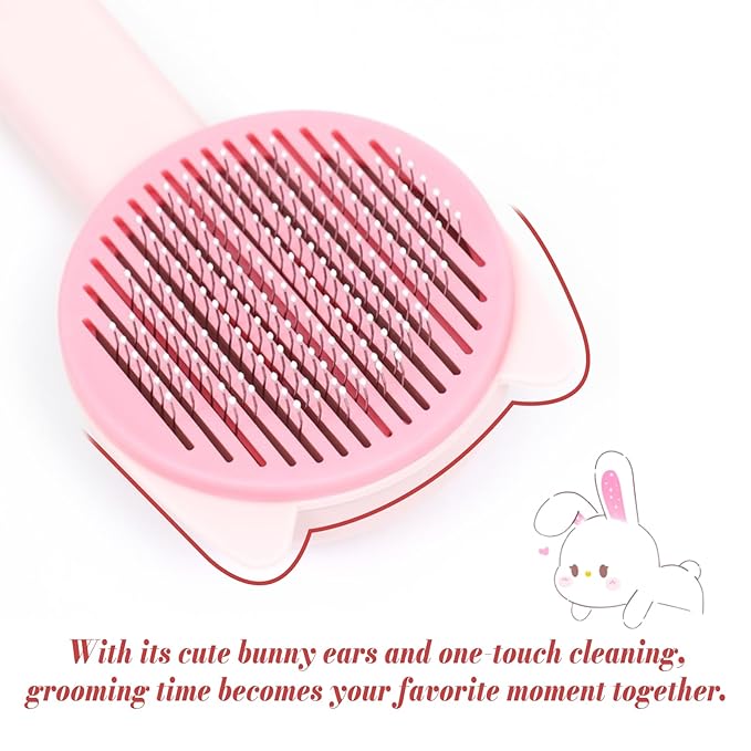 Cat Brush Hair, Cat Brushes for Indoor Cats Furminator Brush for Shedding for Long Haired Cats(Pink)