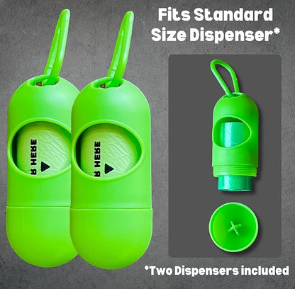 Doggy Poop Bags Biodegradable with Dispenser (1440 Bags) Eco-friendly Dog Waste Pickup Bags Landfill-friendly Refill Rolls Cat Waste Bags (Green, 72 Rolls, Lavender Scented)