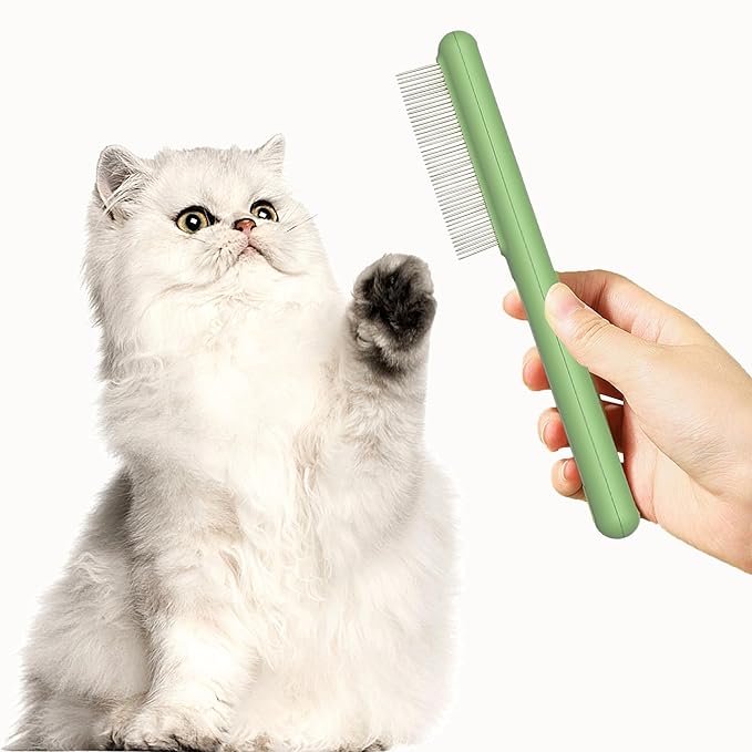 Small Dog Grooming Brush,Puppy Hair Brush for Shedding Tangles Pet Hair Removal Comb Stainless Steel Teeth Flea Comb - Perfect for Shih Tzus,Yorkies,Maltipoos,Maltese,Small Breeds (Loose teeth)