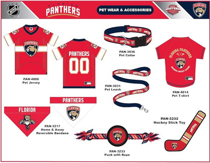 Pets First NHL Florida Panthers Puck Toy for Dogs & Cats. Play Hockey with Your Pet with This Licensed Dog Tough Toy Reward!