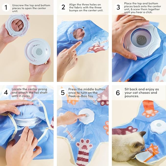 Interactive Cat Toy for Indoor Cats – Motion-Activated Hunting Toy | Interchangeable Tails & Bird Sound On/Off | Paw Paw by Jeanne