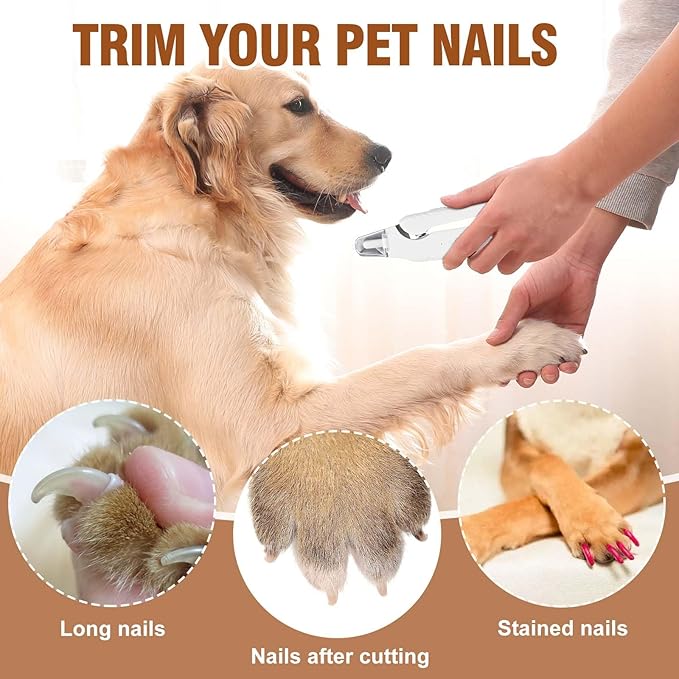 2-in-1 Dog Nail Grinder &Dog Nail Clippers with Light，Cat Nail Clippers ，Ultra-Quiet, USB Rechargeable, Multiple Grinding Methods, and Splash Guard for Large Medium Small Dogs Cats Pets(Green)