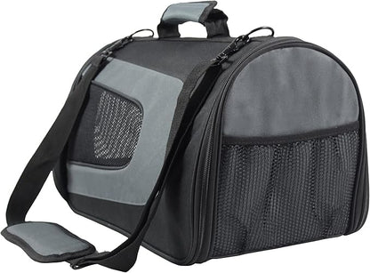EliteField Deluxe Soft Pet Carrier (3 Year Warranty, Airline Approved), Multiple Sizes and Colors Available (18" L x 10" W x 11" H, Black+Gray)