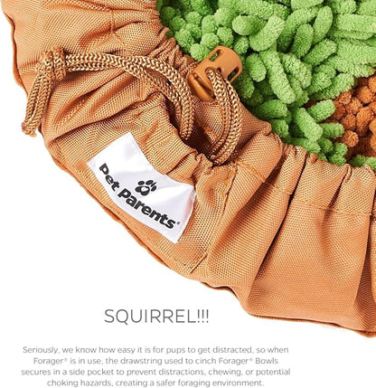 Pet Parents Forager Slow Feeder Bowls with SoftSnout & Non-Slip Backing, Dog Puzzle Toys & Snuffle Mat (Meadow Natural)