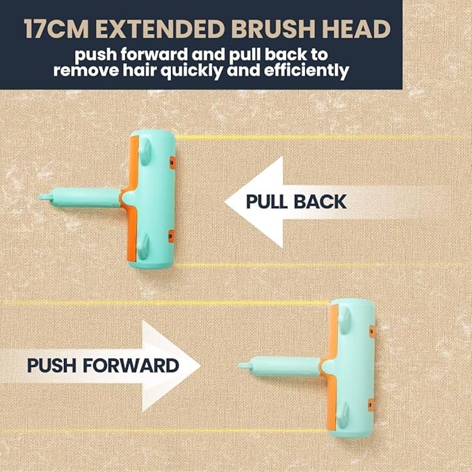 Pet Hair Remover Roller, Reusable Pet Hair Removal Brush for Dogs and Cats, Self Clean Fur from Couch, Bed, Rugs, Laundry and Clothes, Green