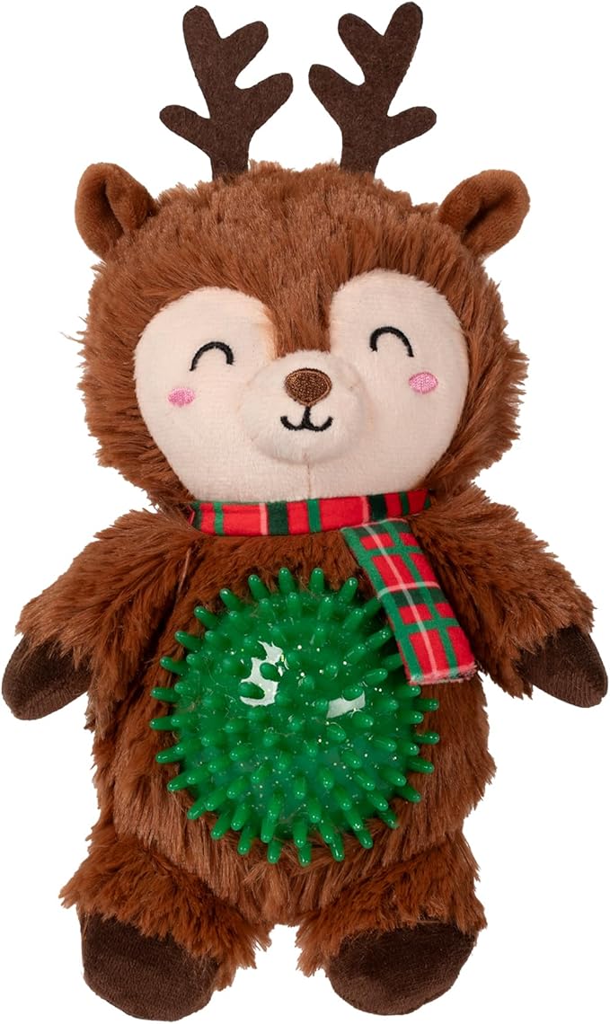 Fringe Studio Pet Toy, REIN IT in, PAL! Reindeer Plush Dog Toy, PetShop Collection (314631)