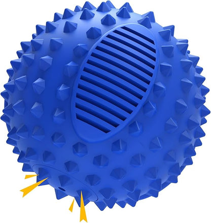 petizer 4" Squeaky Dog Balls for Aggressive Chewers, Durable Interactive Spiky Ball for Teething, Indestructible Rubber Dog Chew Toys, Tough Pet Toys for Small, Medium & Large Breeds