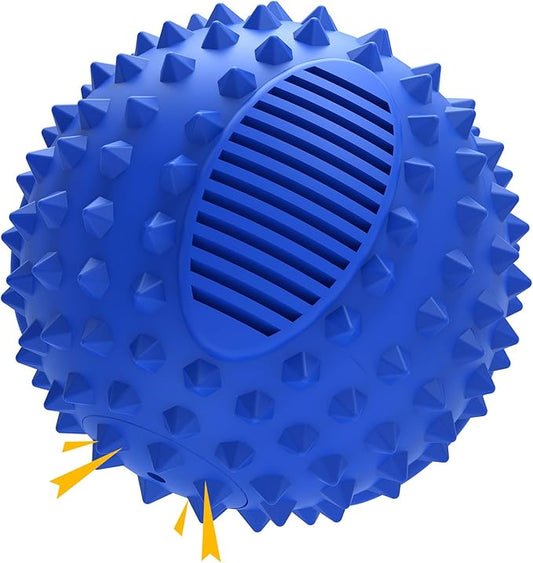 petizer 4" Squeaky Dog Balls for Aggressive Chewers, Durable Interactive Spiky Ball for Teething, Indestructible Rubber Dog Chew Toys, Tough Pet Toys for Small, Medium & Large Breeds