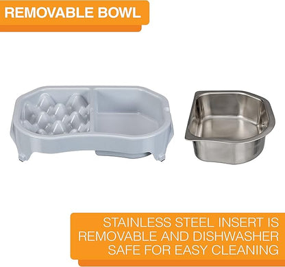 Neater Pet Brands Neater Slow Feeder Dog Bowls, Slows Down Fast Eating to Prevent Vomiting, Overeating, & Bloat, Dog Slow Feeder Bowl with Wide, Non-Slip Base, Holds 2.5 Cups Food and 8.5 Cups Water