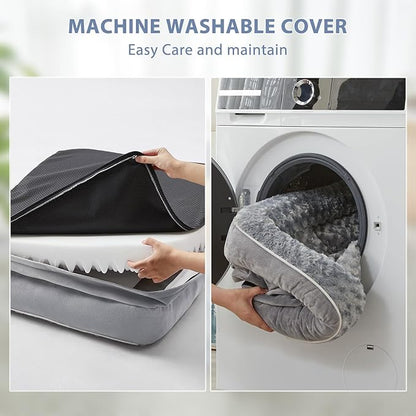BFPETHOME Orthopedic Dog Bed for Large Dogs-Big Waterproof Sofa Dog Bed with Removable Washable Cover, Pet Bed for Medium Large Dogs with Waterproof Lining and Non-Skid Bottom