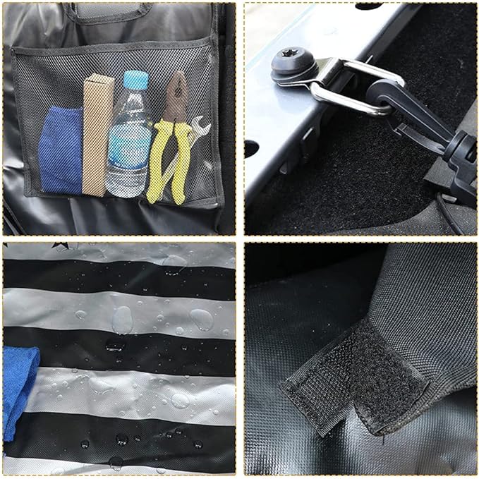 BESTAOO Dog Trunk Liner for Jeep, Heavy Duty Waterproof Oxford Cargo Protector for 2007-2026 Wrangler JK JL 4-Door, Nonslip Washable Pet Seat Cover & Anti-Scratch Liner (US Flag)