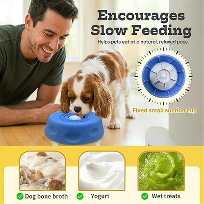 PuPa Paws Lick Bowl, Paw Calm Slow Feeder Dog Bowls for Liquid Treats, Interactive Non-Slip Dog Licking Toy Bowl, Enrichment Toy for Boredom & Anxiety Relief, Spatula & Cleaning Brush Set