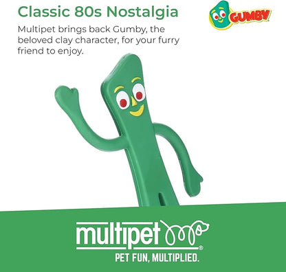 Multipet Gumby Latex Dog Toy - Squeaky Toy for All Dogs - Easy-to-Clean Dog Squeaky Toys - for Cuddling, Chewing & Playing - Cute Pet Toy (9", Green)