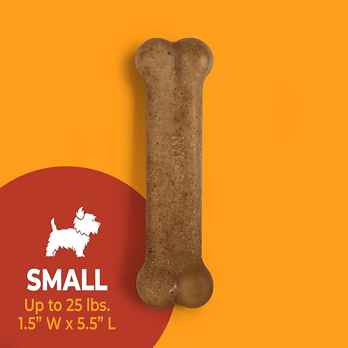 Nylabone Strong Chew Original Bone Dog Toy Made with Real Chicken, Durable Chew Toys for Aggressive Chewers, Long Lasting Dog Bone, Keeps Dogs Busy, Small Breeds - Up to 25 lbs