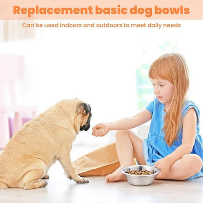 36 Pcs Stainless Steel Dog Bowls, 10 oz Metal Pet Food and Water Bowls, Dishwasher Safe Feeder Replacement Bowl for Kennel Crate