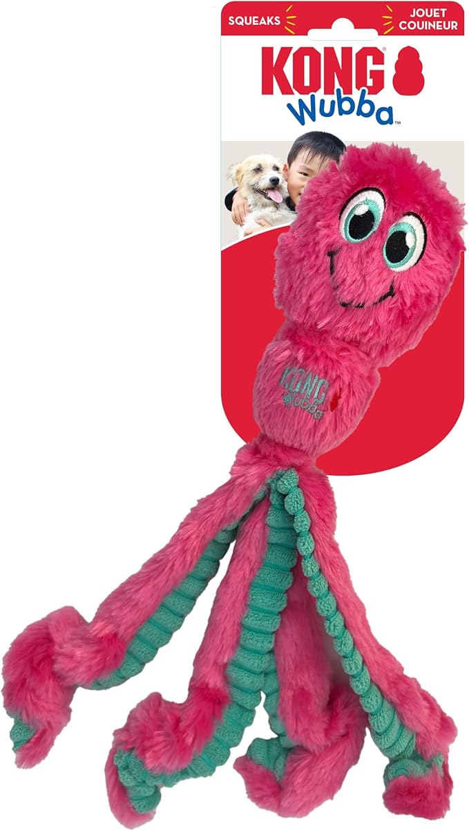 KONG Wubba Octopus Tug and Fetch Squeak Dog Toy Assorted Colors (Large)