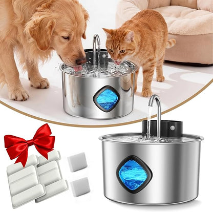 Cat Water Fountain Filter Replacement 12-Pack (8 Carbon Filters + 4 Pump Sponges) Compatible with 2.2L/3L/3.2L/3.5L Stainless Steel Pet Fountains