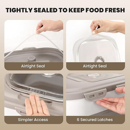35-40 Lbs Airtight Dog Food Storage Container, Collapsible Dog Food Container with Lid, Wheels, Date Track, Large Pet food storage Container for Rice,Flour,Sugar,Dog Food Scoop,2PCS Containers