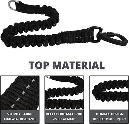 jenico Long Dog Leash 50FT: Heavy Duty Rope Leashes for Dogs Training with Swivel Lockable Hook Reflective Threads Bungee and Padded Handle - Dog Lead for Large Small Medium Dogs Outside Walking