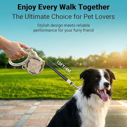 Retractable Dog Leash for Small Dogs, 13ft Reflective Retractable Leash with 360° Tangle-Free Design, Heavy Duty Nylon Tape Lead for Small to Medium Pets up to 50 lbs One-Handed Brake & Lock
