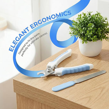 Dog Nail Clippers for Large Dogs, Pet Nail Clipper Kit for Small & Large Dogs & Cats，Dog Nail Clippers for Dogs and Cats - Safe and Easy to Use，Professional Dog & Cat Nail Trimmers (White)