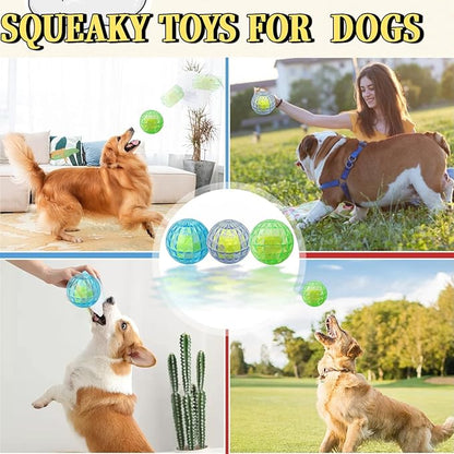 Squeaky Balls for Dogs, 3-Pack – Durable Dog Squeaky Toys, Interactive Tennis Balls for Small & Large Dogs, Pet Chew Toys for Aggressive Chewers, Giggle Ball Sound Toy for Puppy Play