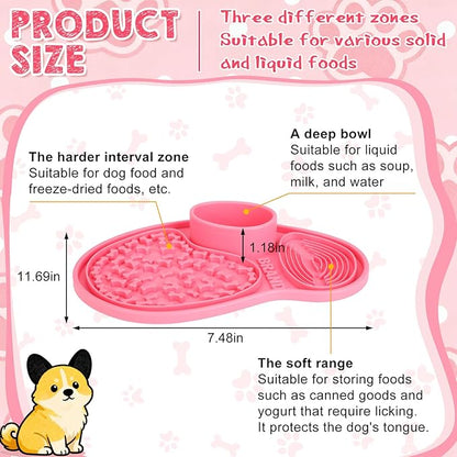 Ceenna Lick Mat for Dogs and Cats Silicone Snuffle Mat Slow Feeder Lick Pat Easy Clean Pet Slow Feeder Anxiety Relief Dog Slowing Feeders Licks Pat Feeding Mats for Pet Training Mats (Classic)
