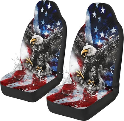 Eagle Flag Car Seat Covers Breathable Front Seat Cover Anti-Slip Back Fabric Waterproof Car Seat Cover Easy to Install Universal for Cars Truck SUV Van