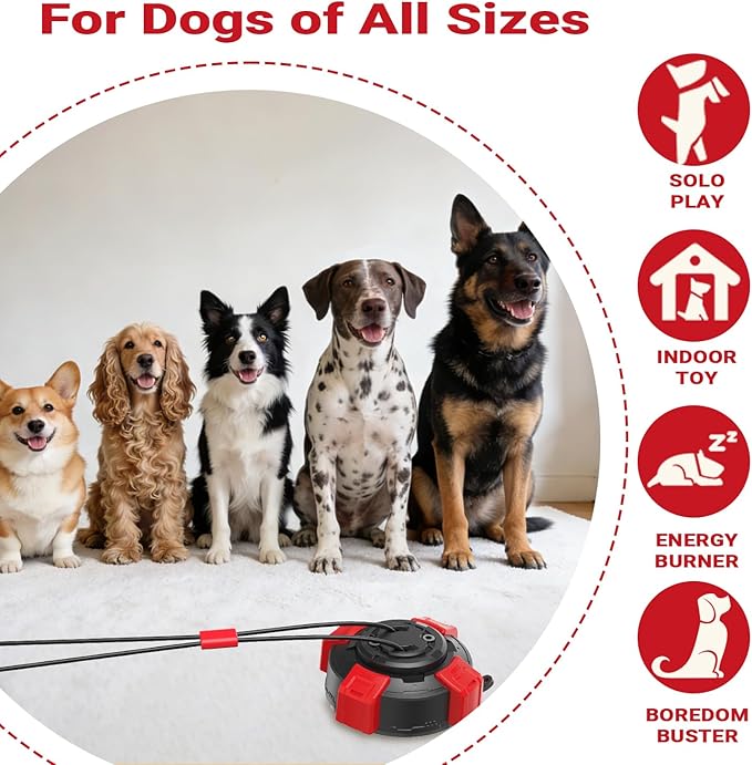 Dog Chew Toy, Super Strong Suction Cup Dog Tug Toy, Interactive Chew Ball with Rope for Indoor & Outdoor Play, Ideal for All Breeds