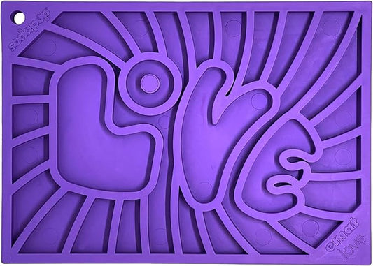 SodaPup Groovy Love eMat – Durable Enrichment Feeder Made in USA from Non-Toxic, Pet-Safe, Food Safe Rubber for Mental Stimulation, Avoiding Overfeeding, Fresh Breath, Digestive Health, Calming, More