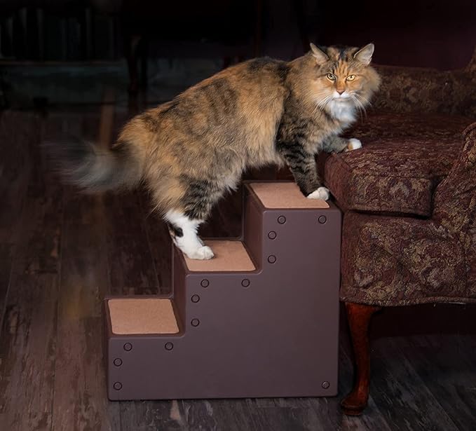 Pet Gear Pet Step III & IV Pet Stairs for Small Dogs and Cats up to 50 pounds, Lightweight, No Tools Required, 13 Colors to Choose from, Chocolate, 3 Steps
