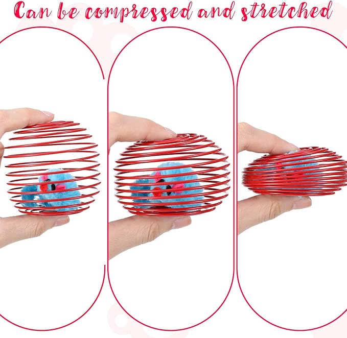 5Pack Cat Spring Balls for Cats, Colorful Cat Toy Springs for Cats with Steel Wire Springs (Random Colors)