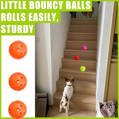 12Pcs Cat Ball Toy, Low Noise No Bells Holey Plastic Cat Balls, Funny Interactive Cats Toys for Indoor Cats, Firm Toy Balls for Kitten Puppy Ferret Bird (1.65")