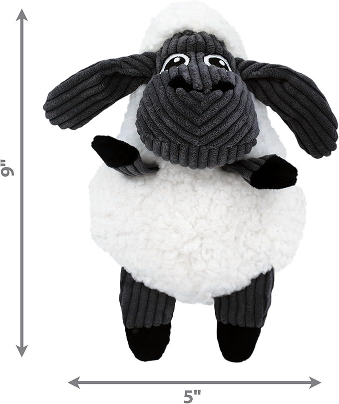 KONG Sherps Floofs – Plush Dog Toy with Flat Squeaker & Crackly Noise – Soft, Snuggly Cuddly Toy for Indoor Fetch & Gentle Play, Durable Lined Design (Moose/Sheep Combo)